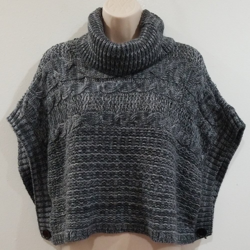 L.A. Blues women's gray poncho style sweater